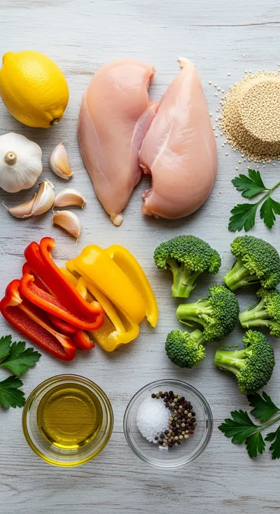 Lemon Garlic Chicken Meal Prep Bowls - cooking process