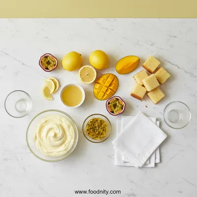 Lemon Mango Passionfruit Trifle - cooking process