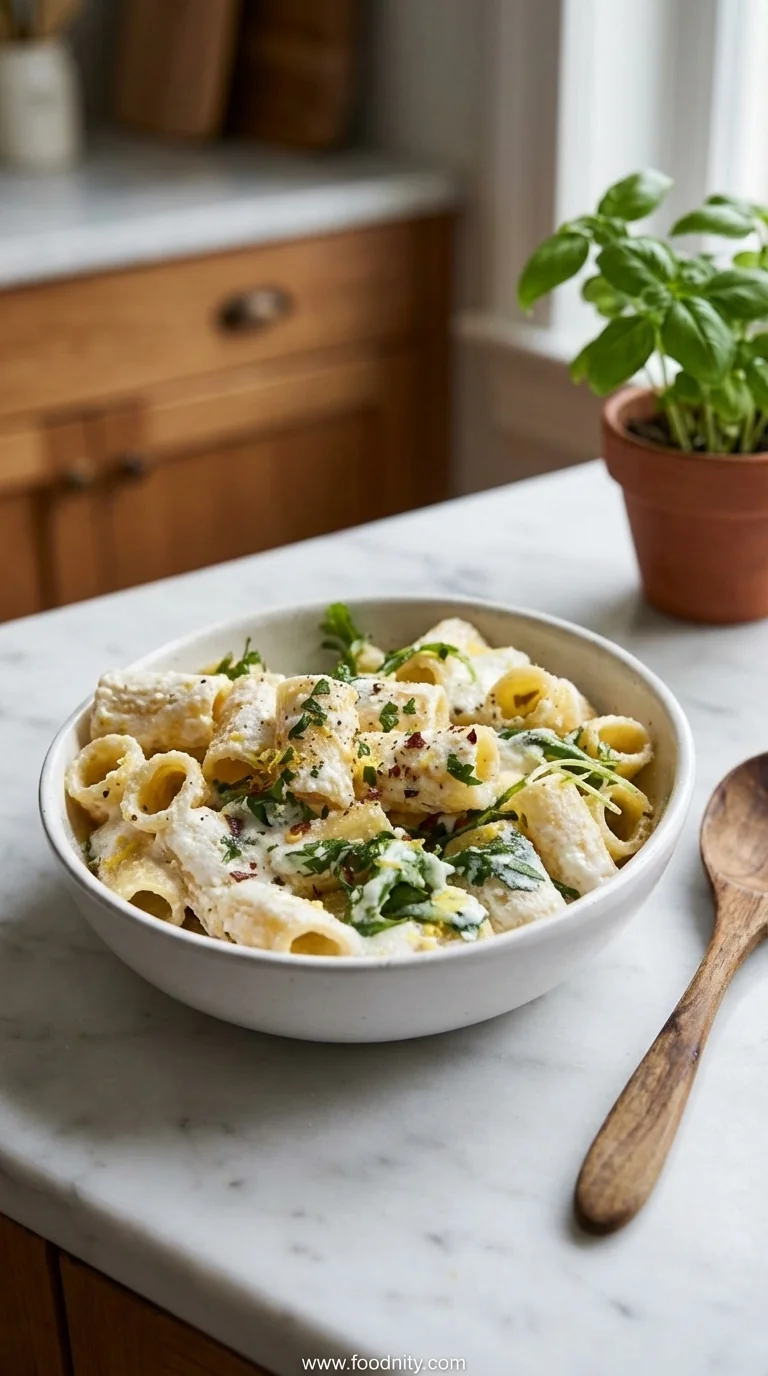 Lemon Ricotta Pasta With Arugula - feature image