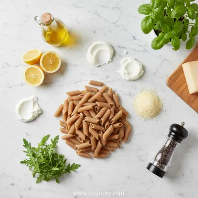 Lemon Ricotta Pasta With Arugula - cooking process