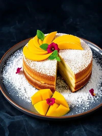 Mango Charlotte Cake Recipe - cooking process