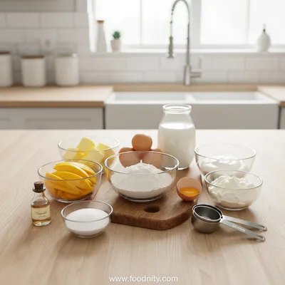 Mango Crepe Roll Recipe - ingredients preparation