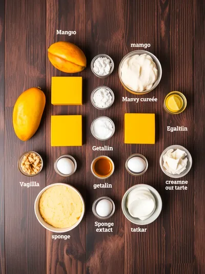 Mango Mousse Cake Recipe - ingredients preparation