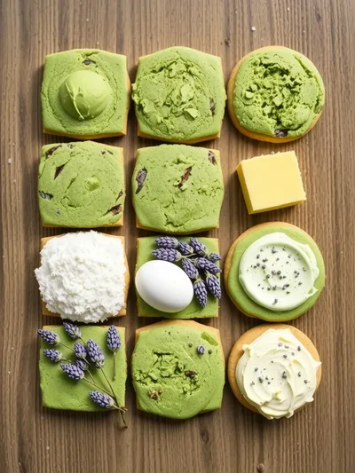 Matcha Sugar Cookies With Lavender Frosting - ingredients preparation