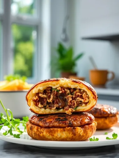 Meat Stuffed Potato Cakes Recipe