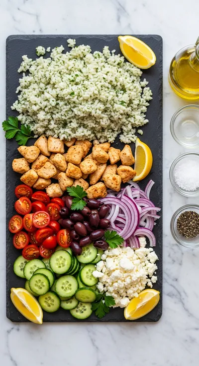Mediterranean Chicken Bowl - cooking process