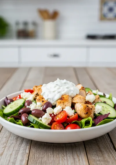 Mediterranean Chicken Salad with Tzatziki
