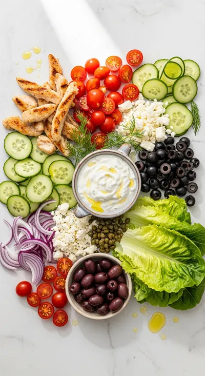Mediterranean Chicken Salad with Tzatziki - cooking process