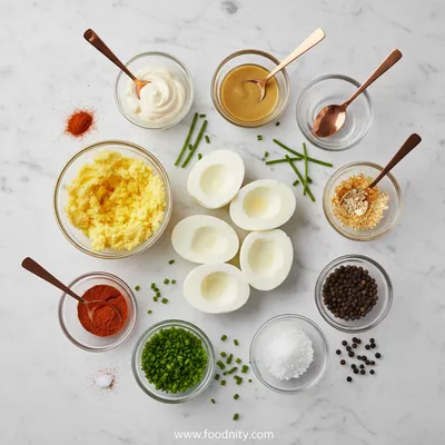 Million Dollar Deviled Eggs - cooking process