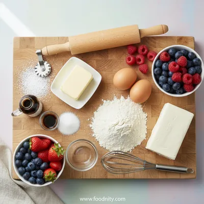 Mixed Berry Cream Pastries - cooking process