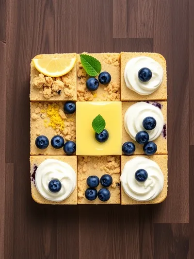 No-Bake Lemon Blueberry Cream Cake - ingredients preparation
