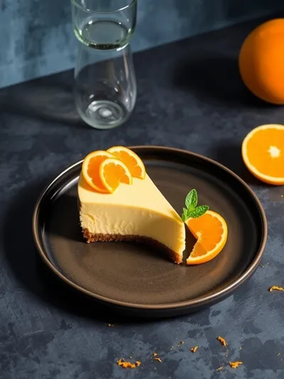 No-Bake Orange Creamsicle Cheesecake - ready to serve