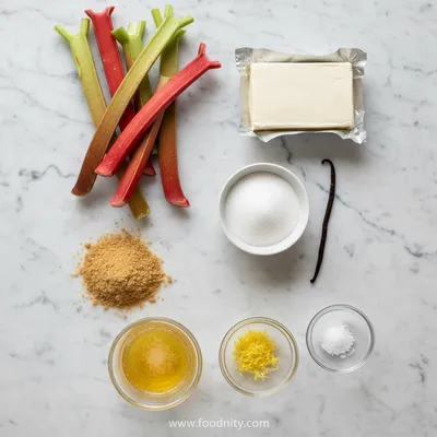 No Bake Rhubarb Cheesecake Squares - cooking process