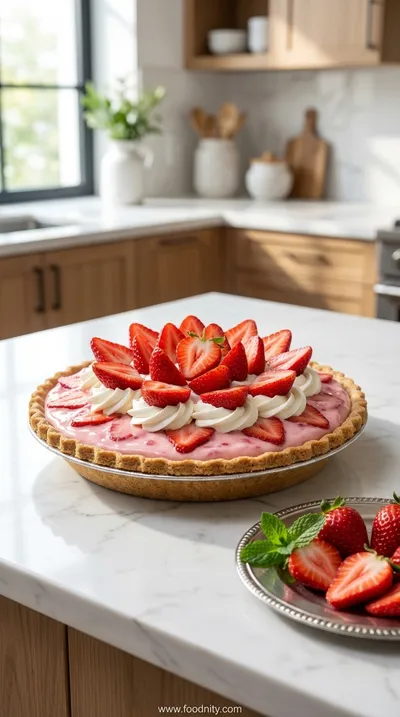 No Bake Strawberry Cream Cheese Pie