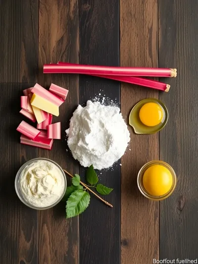 Old-Fashioned Rhubarb Custard Bars - ingredients preparation