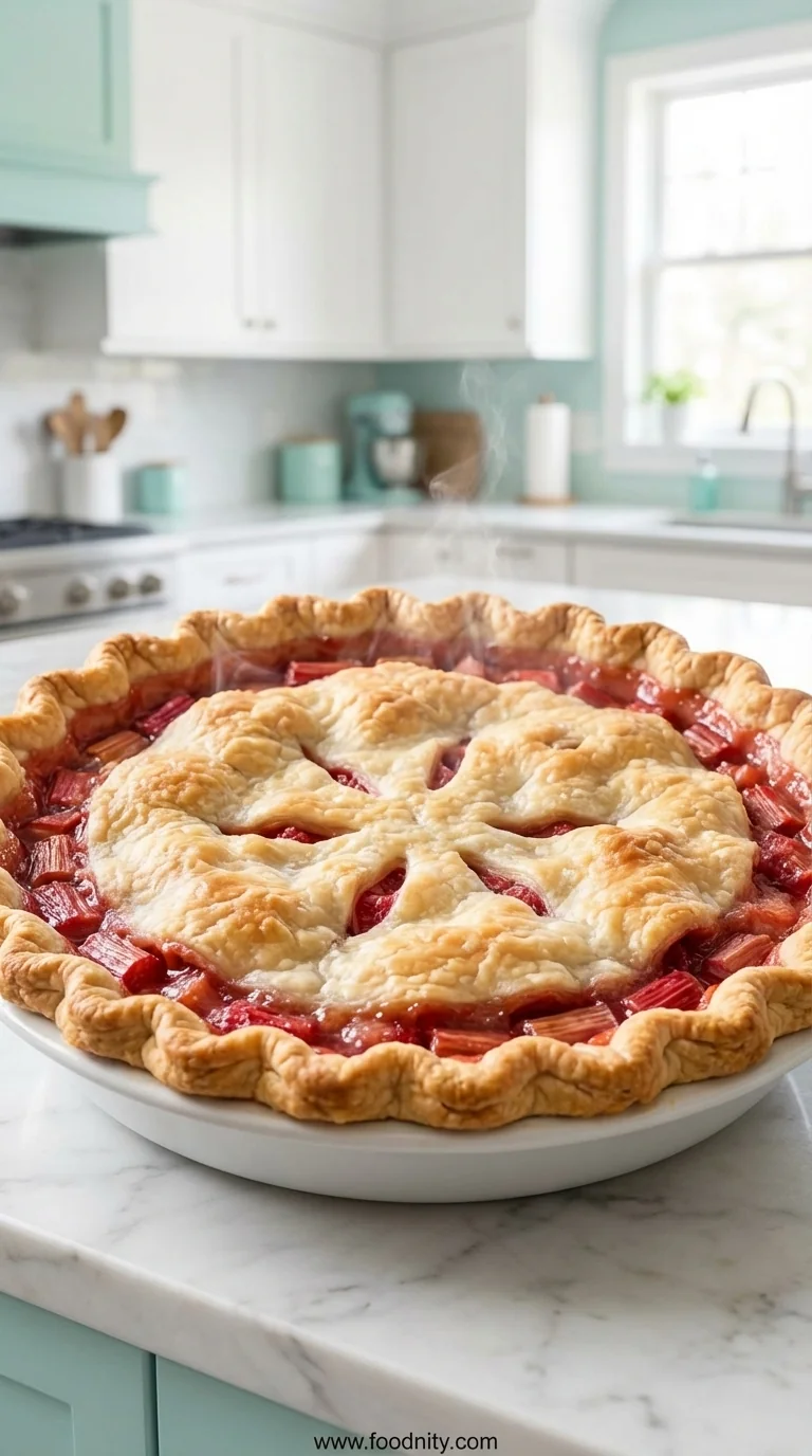Old-Fashioned Rhubarb Pie - feature image