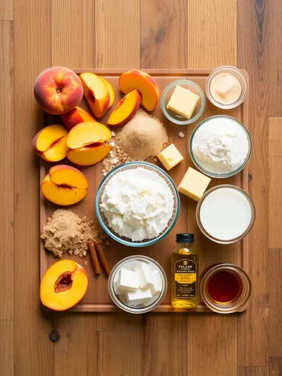 Old-Fashioned Southern Peach Cobbler - ingredients preparation