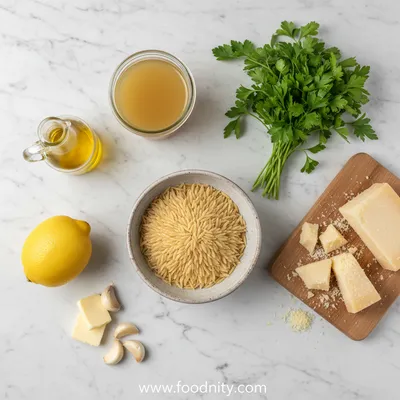 One Pan Lemon Orzo Pasta - cooking process