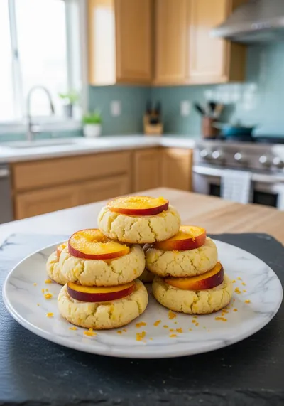 Orange Infused Sweet Ricotta Peach Cookies