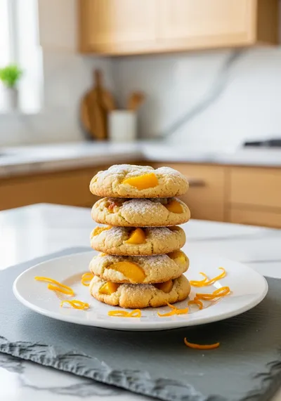 Orange Infused Sweet Ricotta Peach Cookies