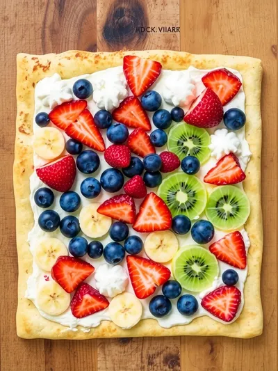 Patriotic Fruit Pizza Dessert - ingredients preparation