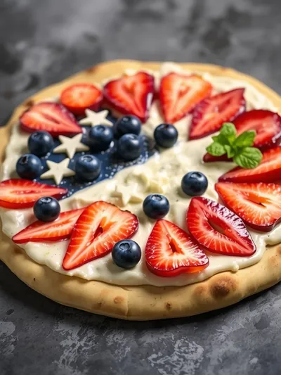Patriotic Fruit Pizza Dessert