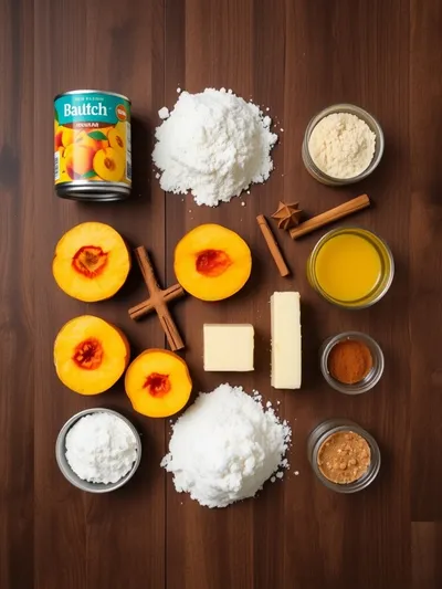 Easy Old Fashioned Peach Cobbler - ingredients preparation