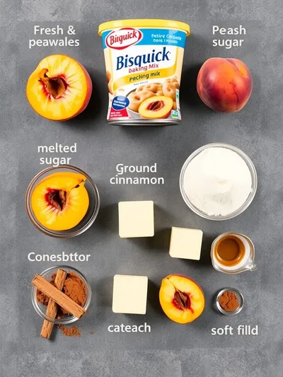 Easy Bisquick Peach Cobbler - ingredients preparation