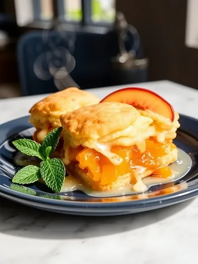 Easy 3-Ingredient Peach Cobbler - ready to serve