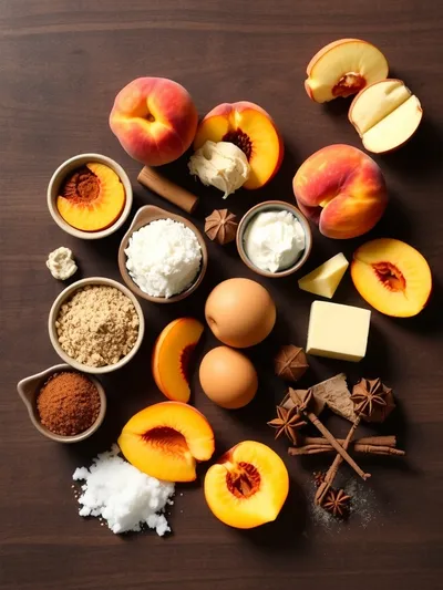 Golden Southern Peach Cobbler Delight - ingredients preparation