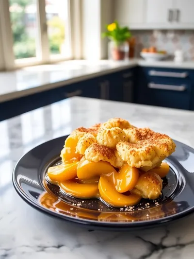 Easy Old Fashioned Peach Cobbler - cooking process