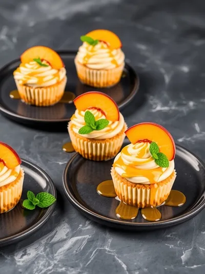 Peach Honey Cheesecake Cupcakes Recipe - ready to serve