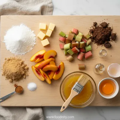 Peach Rhubarb Pie – Sweet Summer Dessert - cooking process