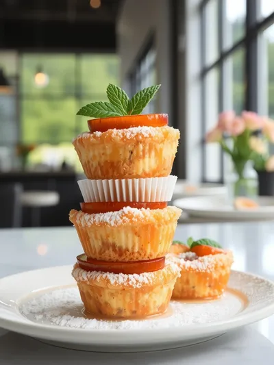 Peach Upside Down Mini Cakes - ready to serve