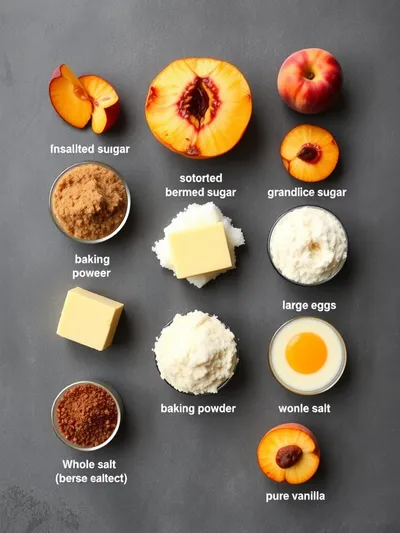 Peach Upside Down Mini Cakes - ingredients preparation