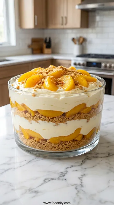 Peach Vanilla Cheesecake Trifle Recipe