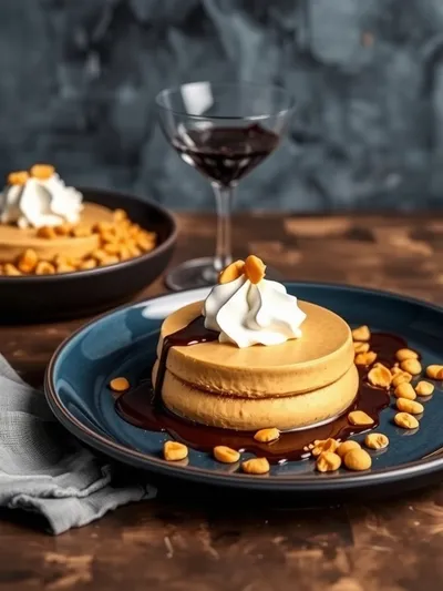 Peanut Butter Mousse with Chocolate Ganache - ready to serve