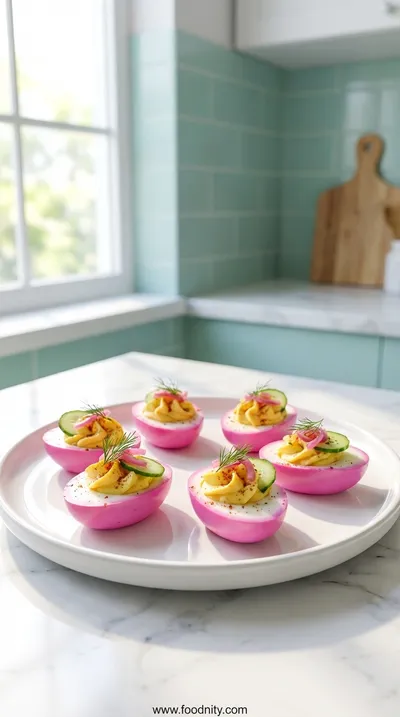 Perfectly Pink Deviled Eggs Recipe