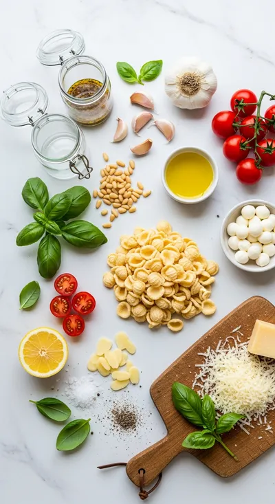 Pesto Pasta Salad with Tomatoes & Mozzarella - cooking process
