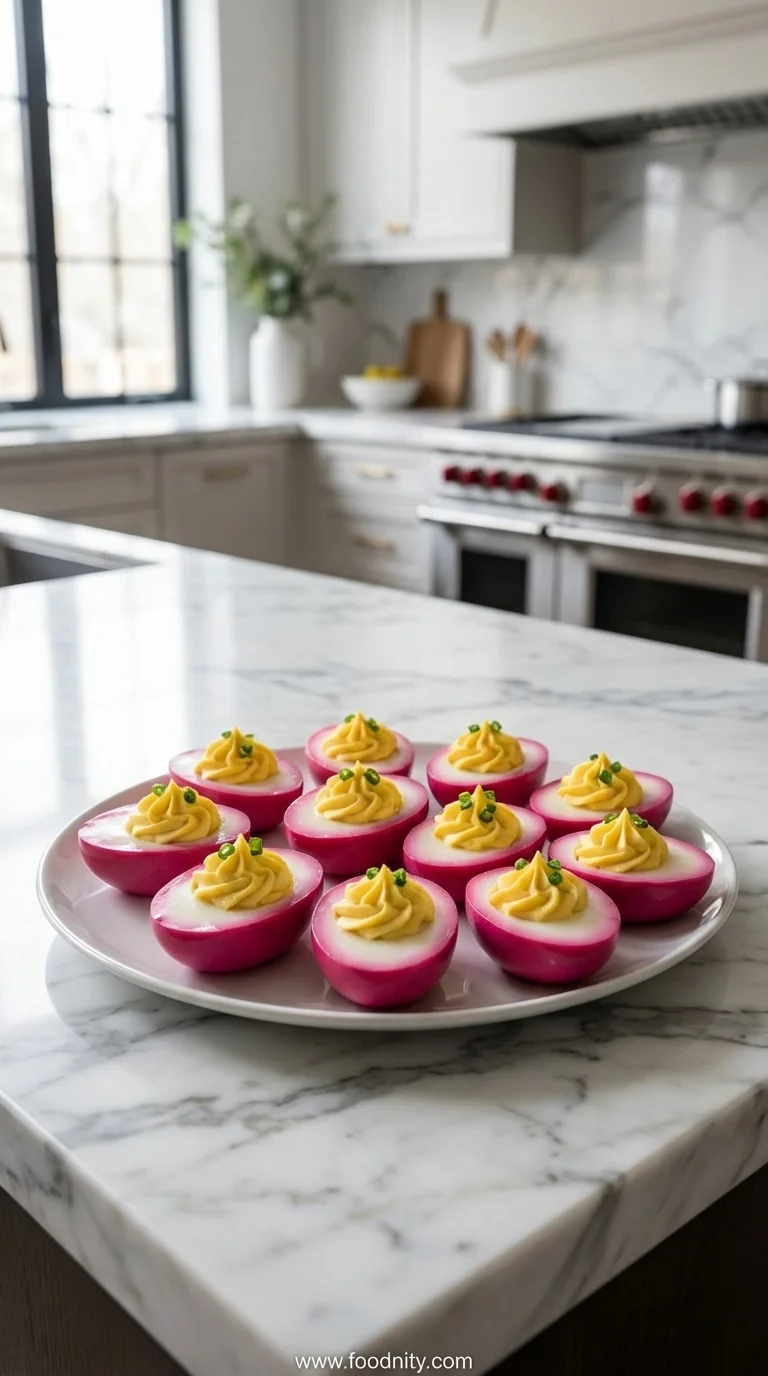 Pickled Deviled Eggs Recipe - feature image