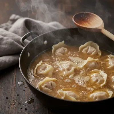 Homemade Chicken Wonton Soup Recipe - cooking process
