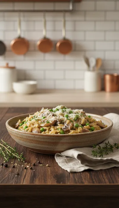 Creamy Mushroom Orzo (One-Pot Recipe)