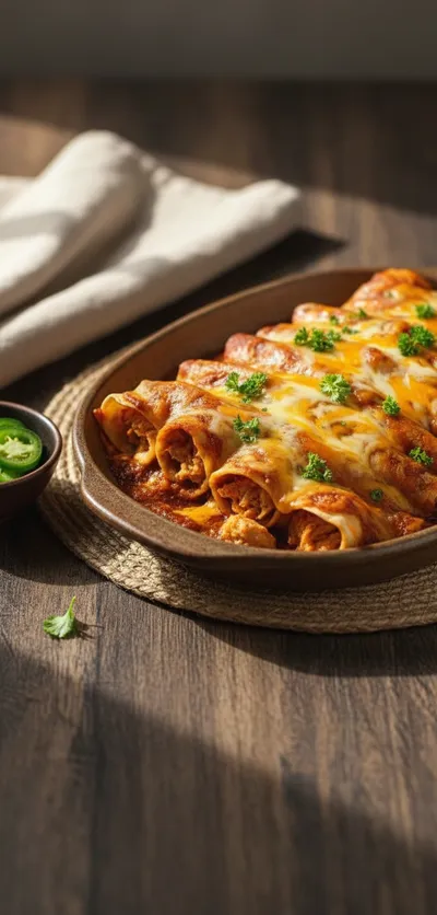 Chicken Enchiladas With Homemade Red Enchilada Sauce