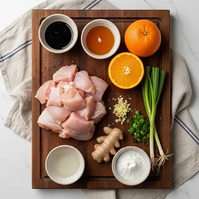 Easy Orange Chicken Recipe For Lunch - ingredients preparation