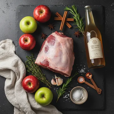 Apple Cider Braised Lamb Shoulder Recipe - ingredients preparation
