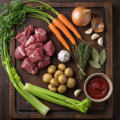 Vegetable Beef Soup Recipe (Fall-Apart Beef!) - ingredients preparation