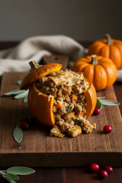 Ground Turkey & Brown Butter Sage Stuffed Pumpkins