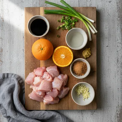 Easy Orange Chicken Recipe for Quick Lunch - ingredients preparation