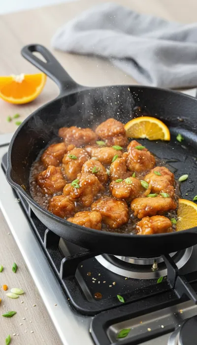 Easy Orange Chicken Recipe for Quick Lunch - cooking process