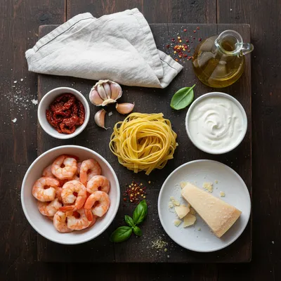 Easy Marry Me Shrimp Pasta Recipe - ingredients preparation